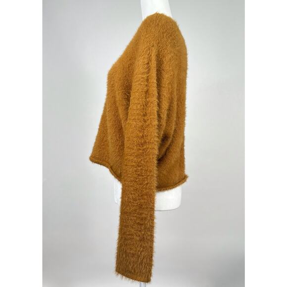 Anthropologie Pilcro Cropped Eyelash Sweater LP Large Petite Cozy Boho Soft - Picture 3 of 10